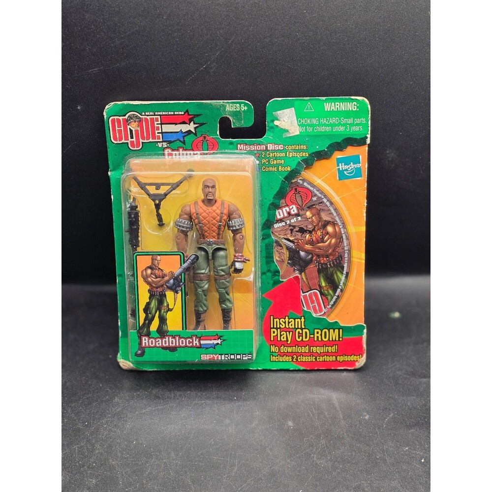 GI Joe vs Cobra Spy Troops Roadblock Action Figure w/ Mission Disc